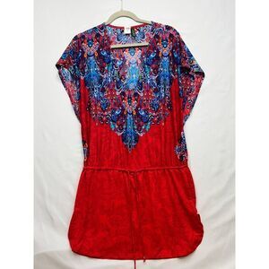 Lauren Ralph Lauren Women's‎ S Red Printed Swim coverup Dress Polyester/Elastane